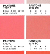 Pantone color bridge guide page