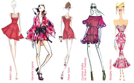 Pantone Honeysuckle Fashion Sketches