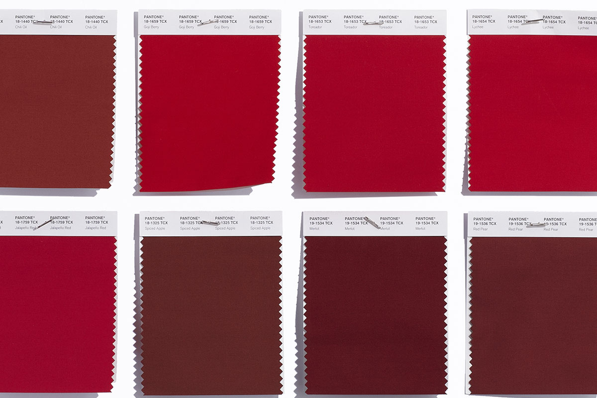 Red - Pantone Fashion, Home + Interiors Swatches - A sampling of some of our newest reds Red - Pantone Fashion, Home + Interiors Swatches