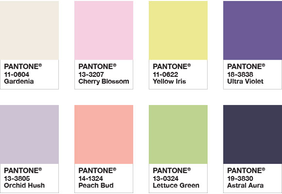 Pantone Color of the Year 2018 - Color Palette Floral Fantasies