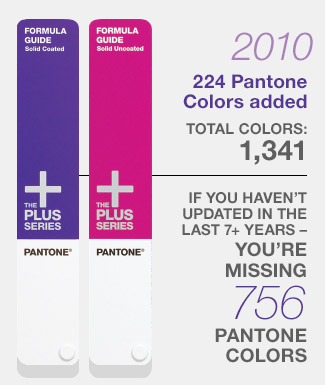 A comparision of Pantone Formula Guides from 2010