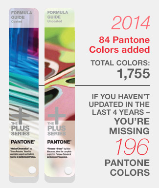 A comparision of Pantone Formula Guides from 2014
